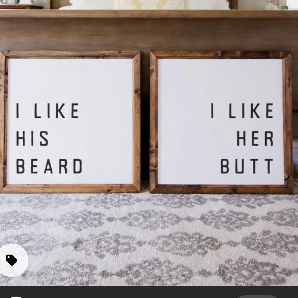 SmallWoods I like his Beard:her butt wall art